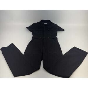 Good American Black Short-Sleeve Utility Jumpsuit Womens Size 2 New Without Tags